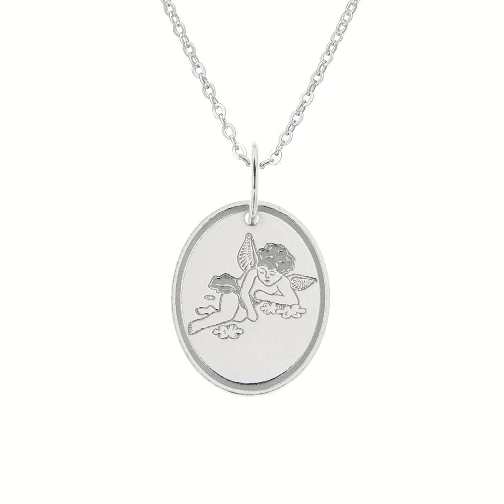 Stříbrný přívěsek na stříbrném řetízku Anděl v oblacích