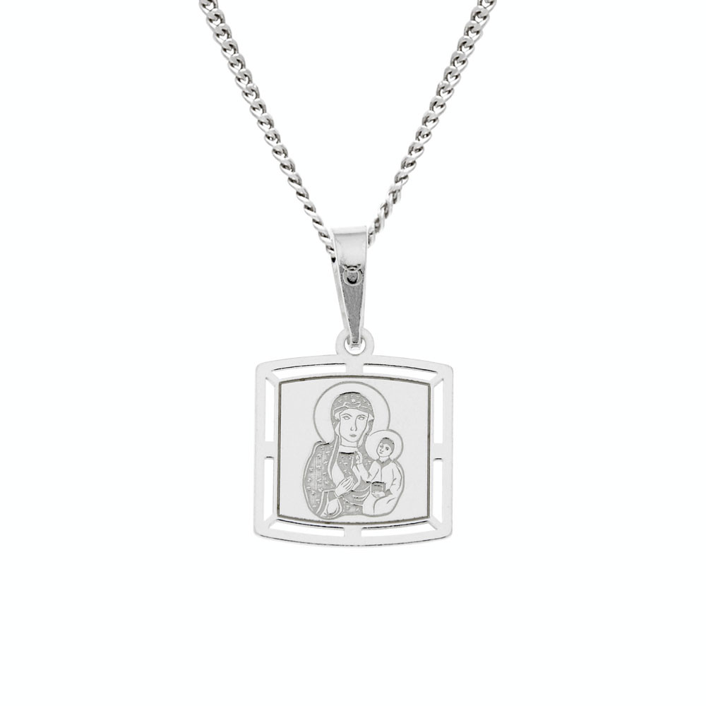 Stříbrný přívěsek na stříbrném řetízku Černá Madona