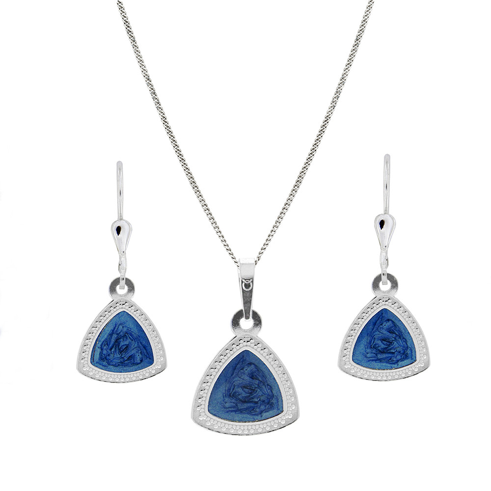 Stříbrný set přívěsku, řetízku a náušnic KO5130_CU035_45_NA5107