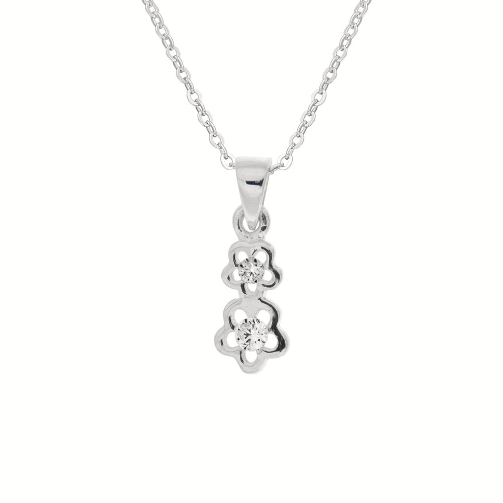 Dětský stříbrný přívěsek na řetízku Pomněnka