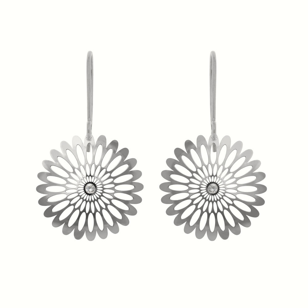 Stříbrné náušnice Shining blossom