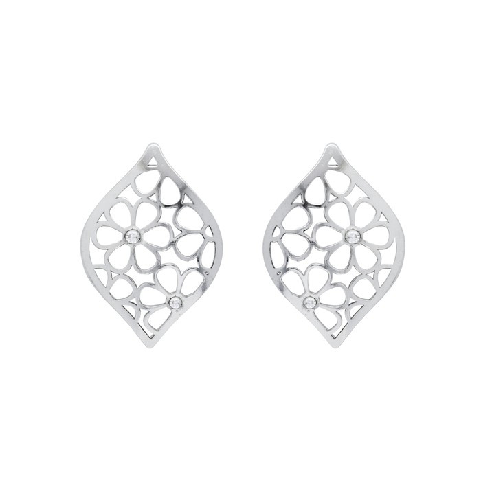 Stříbrné náušnice NA0859 květiny