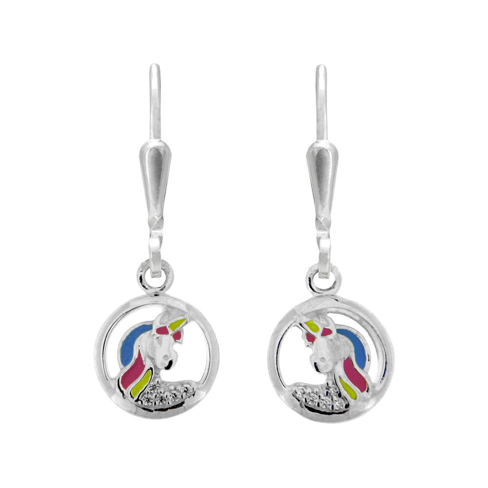Dětské stříbrné náušnice Jednorožci