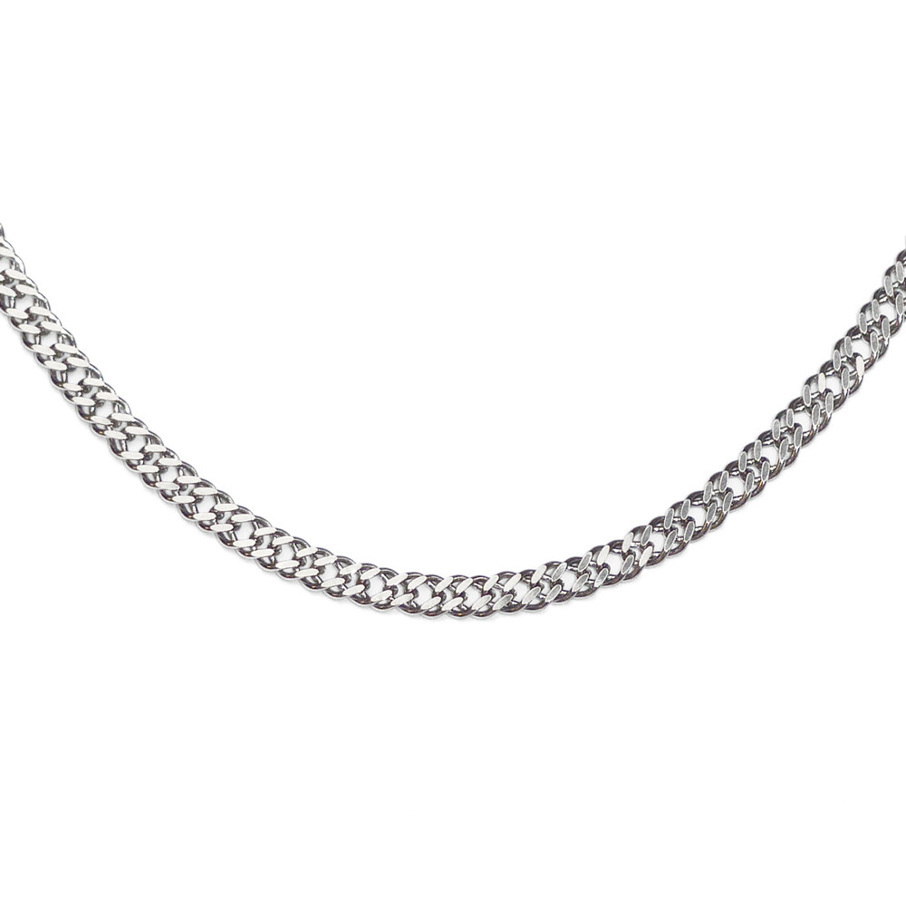 Robustní rhodiovaný stříbrný řetízek Rombo 42+7 cm