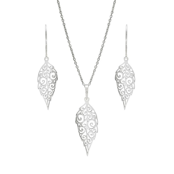 Stříbrný set přívěšek PA1751 + řetízek MO4D Ø040 50cm + náušnice NA0868m