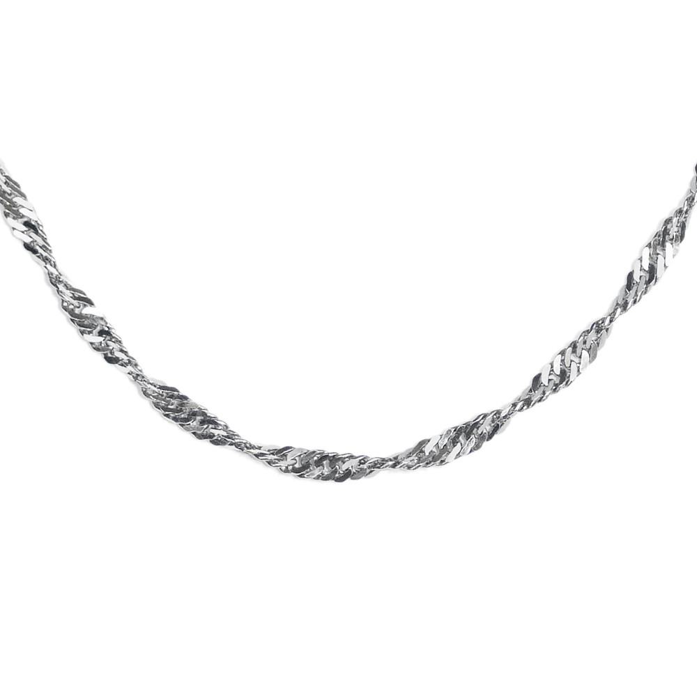 Rhodiovaný stříbrný řetízek Singapore 42+7 cm