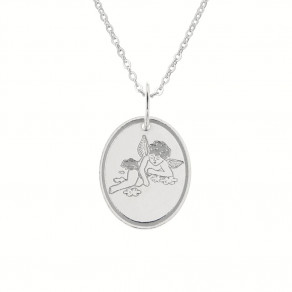 Stříbrný přívěsek na stříbrném řetízku Anděl v oblacích