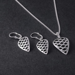 Stříbrný set přívěsku, řetízku a náušnic Kasandra