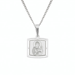 Stříbrný přívěsek na stříbrném řetízku Černá Madona