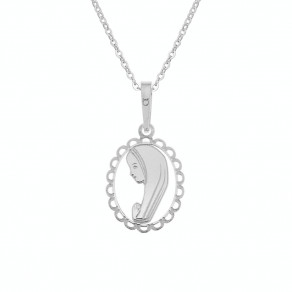 Stříbrný přívěsek na stříbrném řetízku Marie v krajkoví