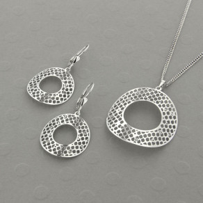 Stříbrný set přívěsku, řetízku a náušnic KO1460S_NA0886