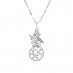 Stříbrný přívěsek na stříbrném řetízku Barokní cherubín