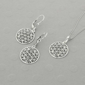 Stříbrný set přívěsku, řetízku a náušnic KO1594_NA0945