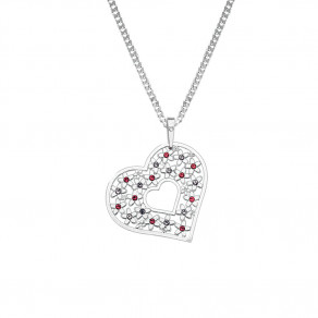 Stříbrný přívěsek na řetízku Květinové srdce