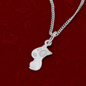 Dětský stříbrný přívěsek na řetízku Ušatý pejsek