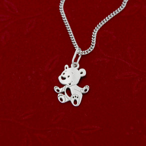 Dětský stříbrný přívěsek na řetízku Medvědí tlapky