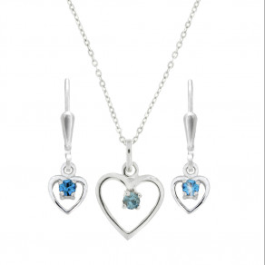 Dětský stříbrný set přívěsku, řetízku a náušnic KO8014_BR030_40_NA8015