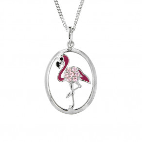 Stříbrný přívěsek na stříbrném řetízku Flamingo