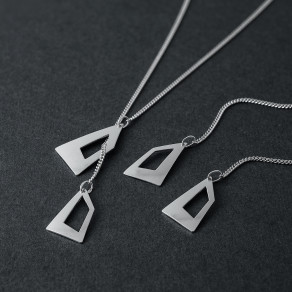 Stříbrný set přívěsku, řetízku a náušnic Gemini