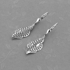 Stříbrné náušnice Wave