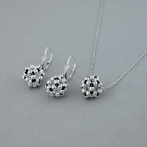 Stříbrný set přívěsku, řetízku a náušnic Bolla
