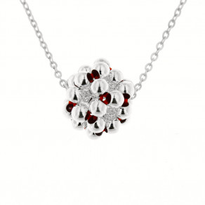 Stříbrný náhrdelník Bolla červený