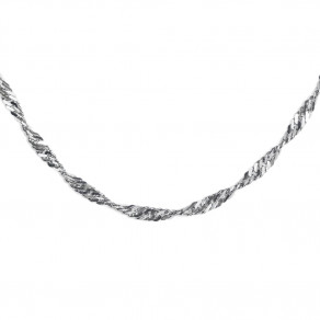 Rhodiovaný stříbrný řetízek Singapore 42+7 cm