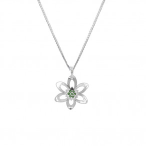 Stříbrný přívěsek na řetízku Květ s kamínky
