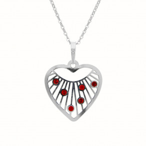 Stříbrný přívěsek na řetízku Red heart