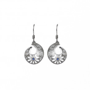 Stříbrné náušnice Blue spiral