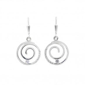 Stříbrné náušnice Sparkling spiral