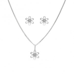 Dětský stříbrný set přívěsku, řetízku a náušnic SE1262_CU035_40_NA0646