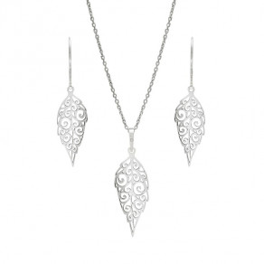 Stříbrný set přívěsku, řetízku a náušnic SE1751_MO040_50_NA0934