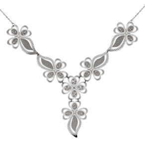 Stříbrný náhrdelník Sparkling leaves