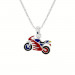 Dětský stříbrný přívěsek na řetízku Motorka 