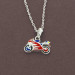 Dětský stříbrný přívěsek na řetízku Motorka 
